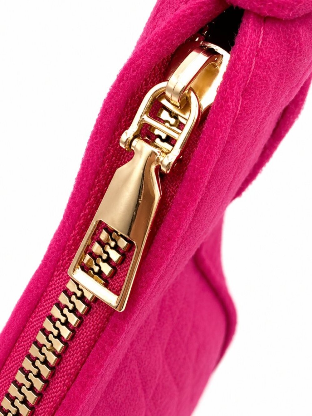 Pink Croc Embossed Felt Crescent Shoulder Bag Gold Hardware Mini Hobo Purse NEW - Picture 4 of 8